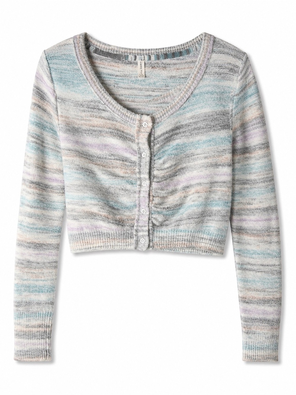 Anthropologie Daily Practice Pastel Space Dye Cropped Cardigan Sweater Medium